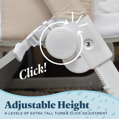 Baby Delight Beside Me Dreamer Bassinet | Bedside Sleeper | 6-Position Height Adjustment | Charcoal Tweed