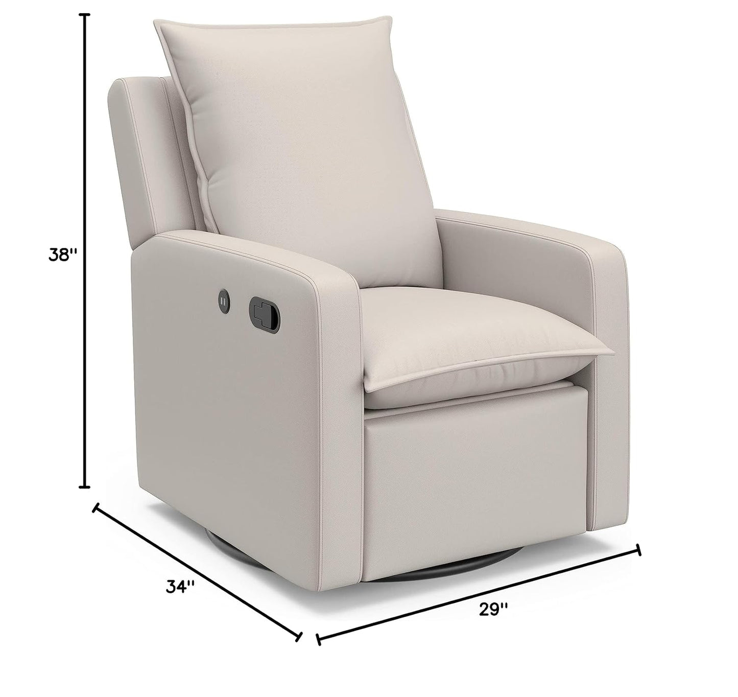 Storkcraft Timeless Recliner Glider with USB Charging Port (Ivory Boucle) - Ultimate Nursery Rocking Chair, Baby Glider Chair for Nursery, 360° Swivel Recliner, Plush Upholstery