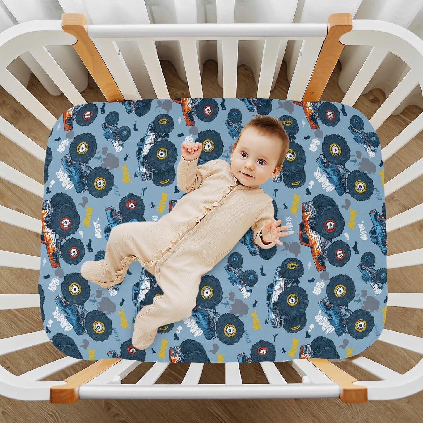Baby Crib Sheet Cute Goose Flowers Crib Mattress for Boys and Girls Playard Sheet Soft Breathable Fitted Baby Mattress Cover 52x28in