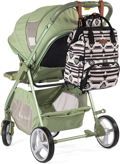Montana West Wrangler Diaper Bag Backpack Aztec Travel Backpack Purses Western Multi-Function Baby Bags for Mom with Waterproof Insulated Pockets
