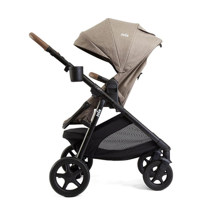 Joie Ginger 4-in-1 Convertible Pramette and Stroller with A Deep Recline, Height Adjustable seat, All-Terrain Wheels, Extra Storage – for Newborns and Toddlers (Shale Dark)