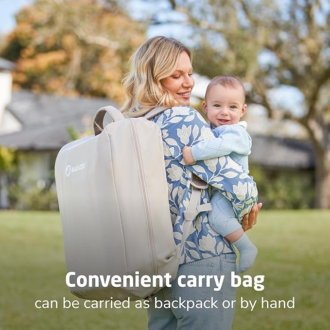 Maxi-Cosi Calao Travel Playard, Infant Bassinet, Toddler Playpen, Portable, Lightweight, Foldable, Easy Setup, with Carry Bag, Breathable Mesh, Classic Slate