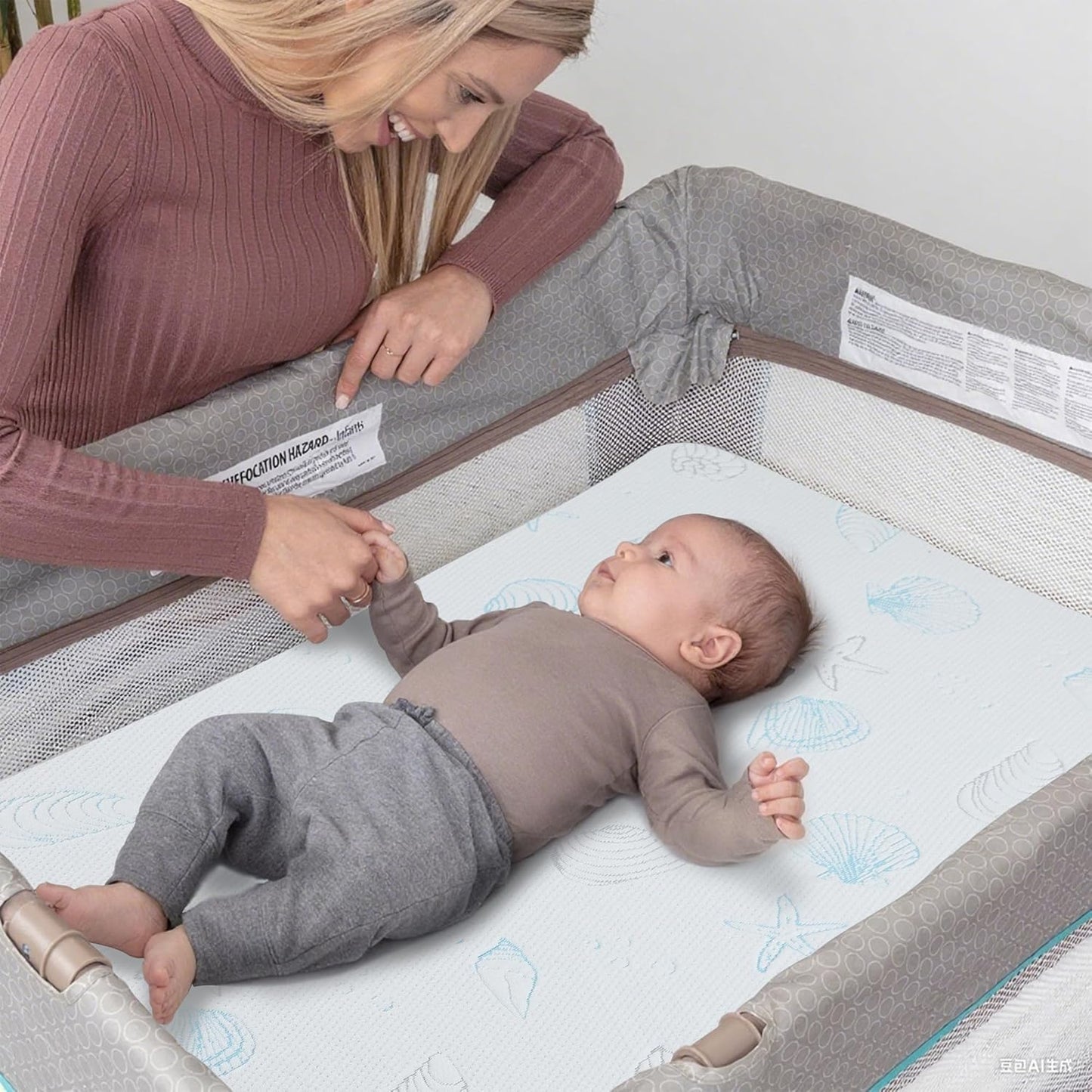 Pack and Play Mattress 38"x26"x3", Crib Mattress Pad for Playard, Pack n Play Mattress with Soft Breathable Washable Cover for Baby and Toddler
