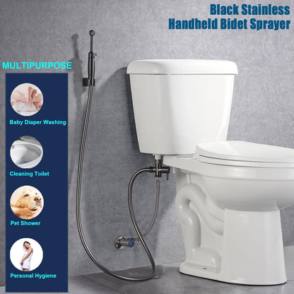 SonTiy Handheld Bidet Sprayer for Toilet, All Metal Cloth Diaper Toilet Sprayer Bidet Attachment with Backflow Preventer, Adjustable Water Jet Spray, 7.2" Brass Hand Held Bidet Wand, Chrome