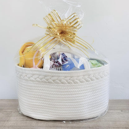 ABenkle Baby Diaper Caddy, Nursery Storage Bin and Car Organizer for Diapers and Baby Wipes, Cotton Rope Diaper Basket Caddy, Changing Table Diaper Storage Caddy