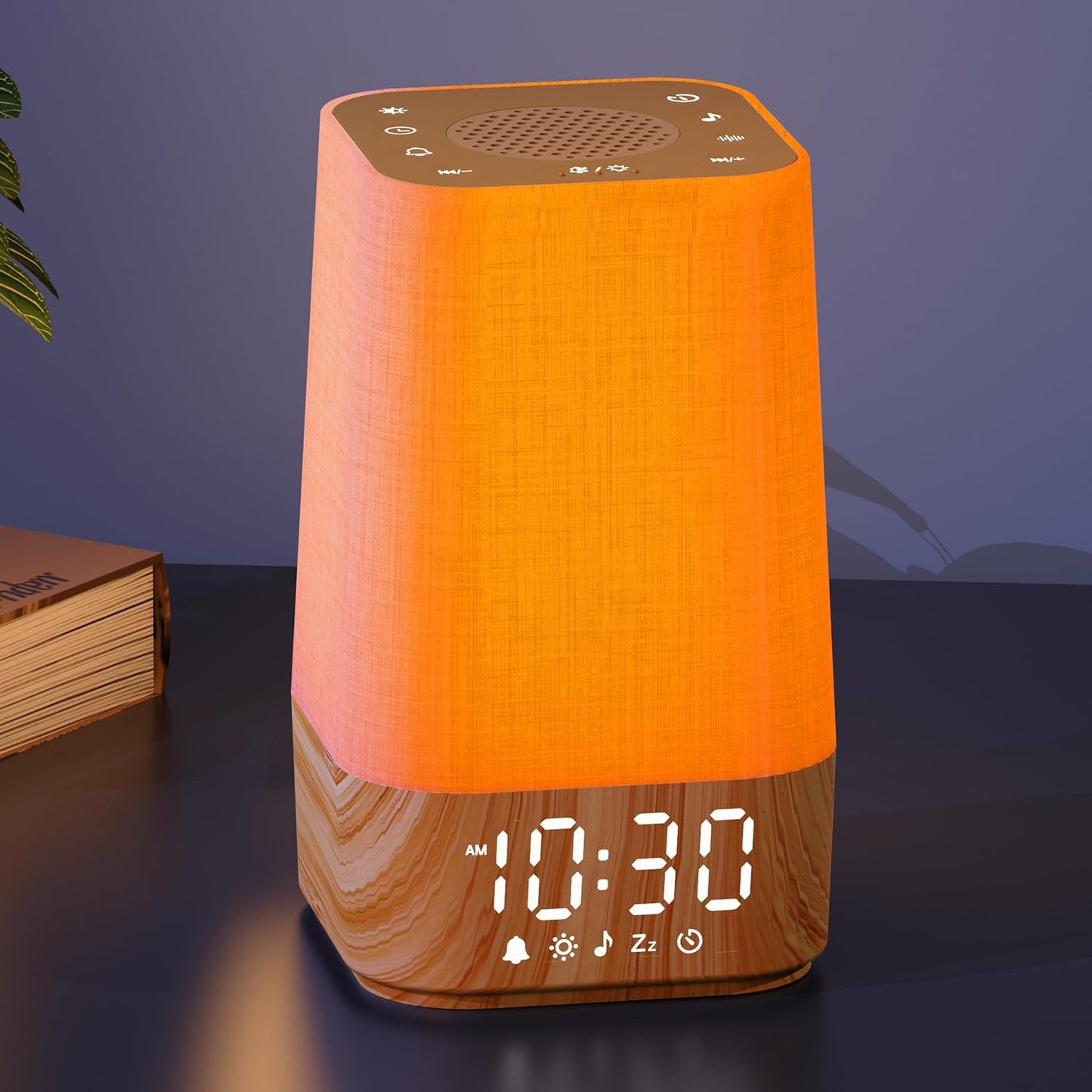 10-60 Mins Simulate Sunrise Alarm Clock: Gentle Wake Up Light Adjustable Brightness, 30 Volume, Bright & Loud Enough for Heavy Sleepers - White Noise Machine with 30 Soothing Sounds, Ease of Use