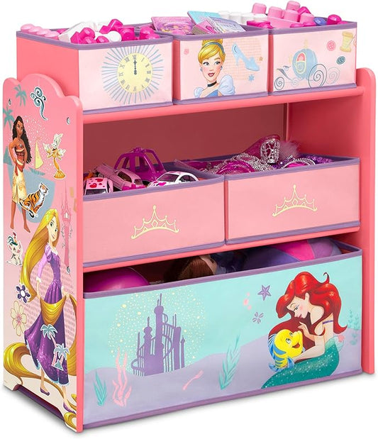 Delta Children Design & Store 6 Bin Toy Storage Organizer, Disney Princess