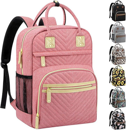 Tenot Baby Diaper Bag Backpack Tote for Women Large Capacity with Insulated Pockets Multifunctional Waterproof Diaper Bags For Baby Girl Boy Mama Maternity Travel Bag Pink