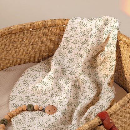 lulumoon Baby Bassinet Sheets Muslin: Cotton Bedside Bassinet Sheets Leaf for Boys - Fitted for Bedside Sleeper Mattress