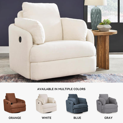 Signature Design by Ashley Modmax Coastal Press-Back Swivel Glider Rocker Recliner with Machine Washable Cover, Hidden Storage Compartments and 2 Bolster Pillows, Beige - Colors B