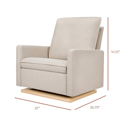 Babyletto Cali Pillowback Swivel Glider in Performance Plastic Cream Eco-Weave, Water Repellent & Stain Resistant, Greenguard Gold and CertiPUR-US Certified