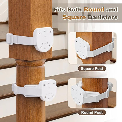 Upgraded Retractable Baby Gates for Stairs & Banister, Mesh Dog Gate Indoor, Extends to 55" Wide 33" Tall, Child Safety Gate for Stairway, Banister & Wall Mount (White)
