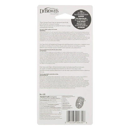 Dr. Brown's Narrow Storage/Travel Caps for Anti-colic Options+ Baby Bottles, fits 8 oz/250 mL and 4 oz/120mL, BPA-Free, 3-Pack