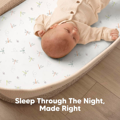 2-Pack Baby Bassinet Sheets Girl, Boy - 33x17 Viscose Derived from Bamboo Bedside Mattress Fitted Bassinet Sheets, Compatible with Halo Bassinest Swivel Sleeper, Baby Delight, Graco (Pecan)