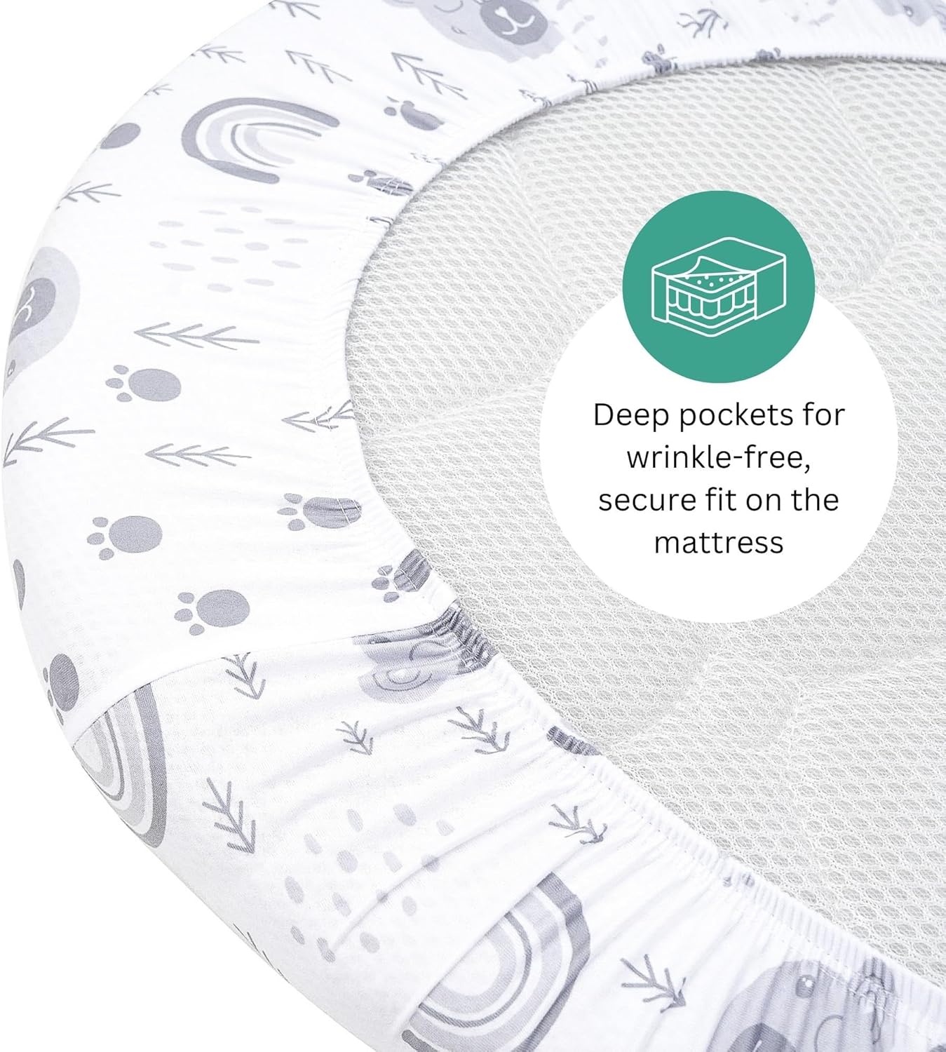 Bassinet Sheets for Papablic, CoZee, Cowiewie, Ezebaby, Nawahev Baby Bassinet Bedside Sleeper by TansyPanda, 3PC, 33x20, Ultra Soft, Breathable Snug Fit, Unisex Boys Girls, Gray White (Space Rockets)