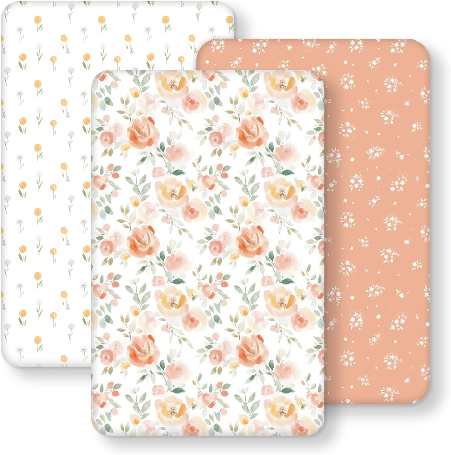 Baby Bedside Bassinet Sheets Girl, 33”x20” Compatible with Baby Delight Dream On Me & Most Rectangle Bedside Sleeper Bassinet Mattress, Super Soft Microfiber Pink Butterfly Flower