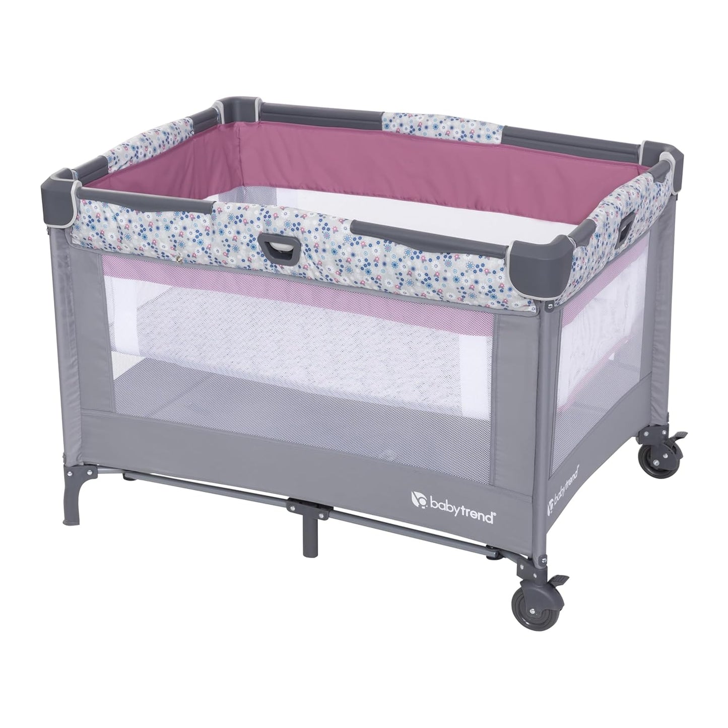 Baby Trend Nursery Den Playard with Snooze Pod and Flip Over Changer, Diamond Sage