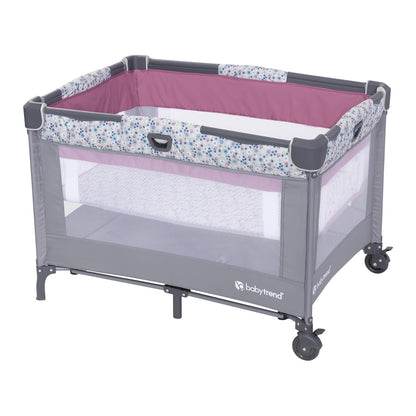 Baby Trend Nursery Den Playard with Snooze Pod and Flip Over Changer, Diamond Sage