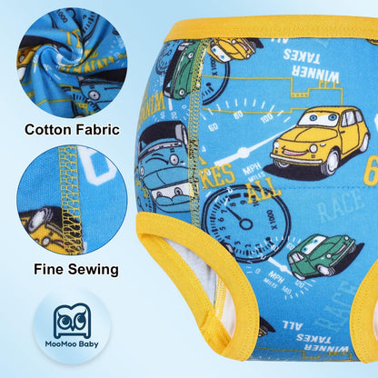 MooMoo Baby Potty Training Underwear 10 Packs Absorbent Toddler Training Pants for Boys and Girls Cotton Pee Pants 2T-9T