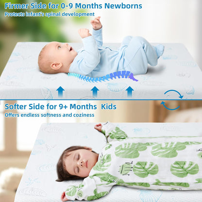Pack and Play Mattress 38"x26"x3", Crib Mattress Pad for Playard, Pack n Play Mattress with Soft Breathable Washable Cover for Baby and Toddler