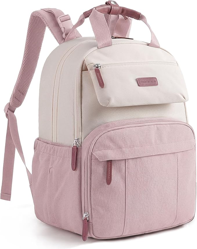 mommore Diaper Bag Backpack, Multi-pocket Large Diaper Bag Travel Backpack for Mom Dad, Quick Access Baby Bag with Insulated Pockets, Changing Pad, Stroller Straps