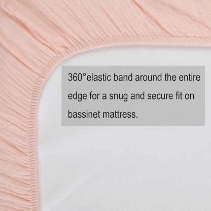 Onacosht Muslin Bassinet Sheets 3 Pack, 100% Cotton Baby Fitted Sheet 33" x 19" Compatible with Mika Micky, KoolaBaby (3 in 1), BabyBond, HARPPA and RICUTON Bedside Bassinet, Green, Floral and Cactus