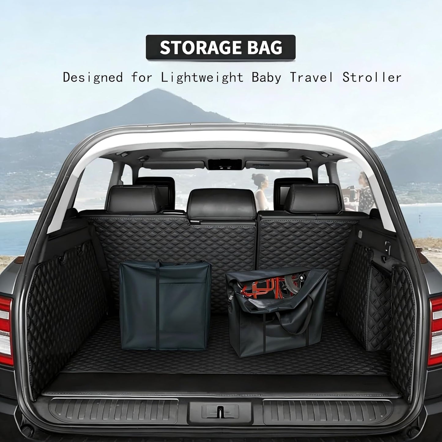 Baby Travel Stroller Bag - Compact & Airplane-Friendly Bags for MAMAZING 11.6 Lbs Lightweight Baby Strollers, Waterproof Carry Case for Car and Airplane Traveling, Black
