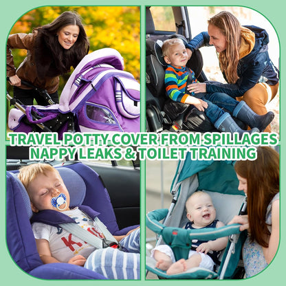HunnmingRe 2 Pack Floral Car Seat Protector for Potty Training Waterproof Piddle Pad Cover from Spillages Nappy Leaks Toilet Training Anti Slip Backing Strollers Carseat Liner for Toddlers Babies
