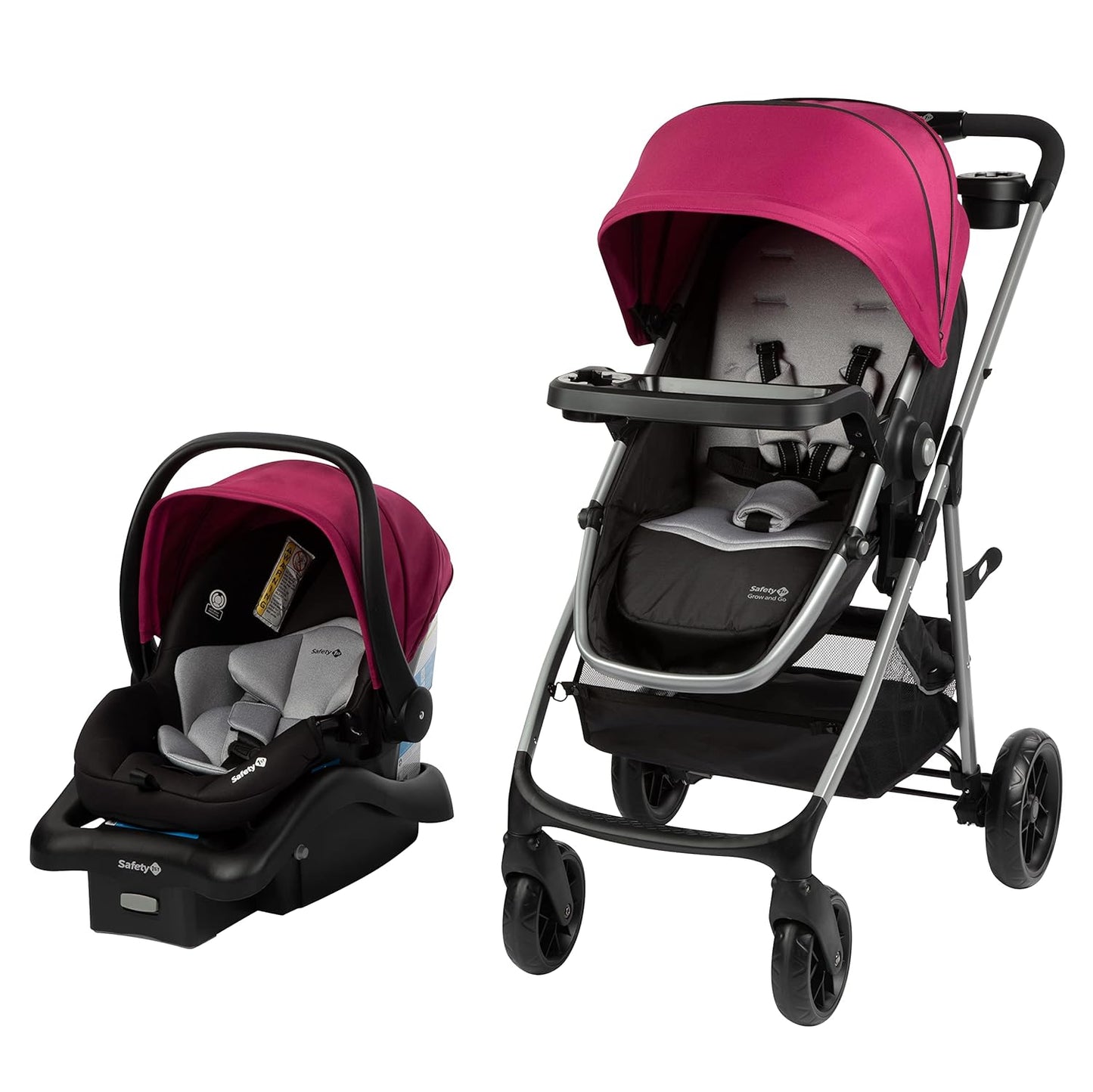 Safety 1st Grow and Go Flex 8-in-1 Car Seat Stroller Combo, Baby Stroller Travel Systems for Infants 4-30 lbs, Stroller and Carseat Combo Set, Night Rider