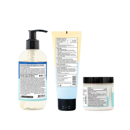 TUBBY TODD Baby Bundle Newborn Skin Care Set - Hypoallergenic Hair + Body Wash, All Over Ointment with Colloidal Oatmeal, Sweet Cheeks Diaper Paste - Fragrance Free, Standard Size