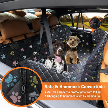 URPOWER Dog Car Seat Cover for Pets 100% Waterproof Seat Cover Hammock 600D Heavy Duty Scratch Proof Nonslip Durable Soft Back Seat Covers for Cars and SUVs