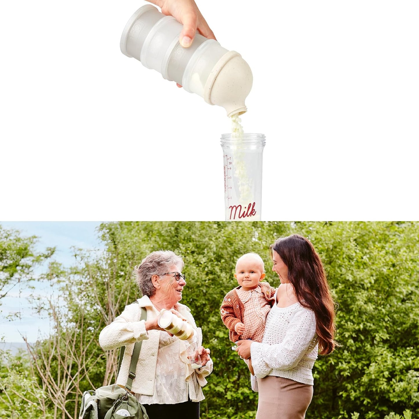 Babymoov Babydose Formula Dispenser On-the-Go, BPA-Free Baby Formula and Snack Container, Travel Essential, 4 Airtight Compartments, XL Capacity, Ergonomic, Dishwasher-Safe, Made in France, Green