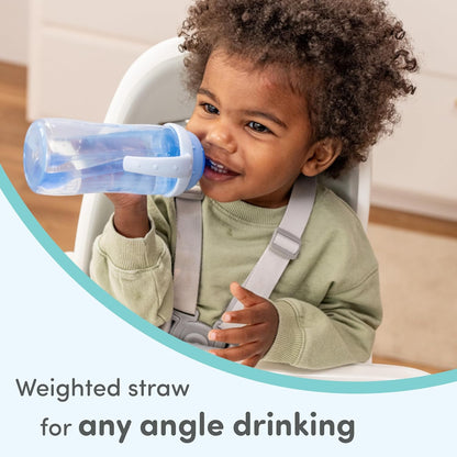 NUK Learner Straw Cup, 10oz, 2-Pack - Toddler Sippy Cup with Soft Straw for Easy Drinking, Suitable for Ages 8 Months and Up, Timeless Collection