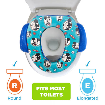 Disney Mickey Mouse "Happy Days" Soft Potty Seat and Potty Training Seat - Soft Cushion, Baby Potty Training, Safe, Easy to Clean