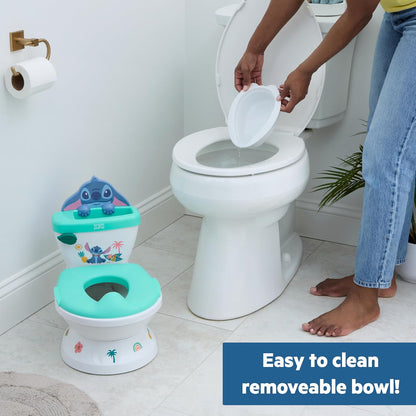 Bright Starts Disney Junior Minnie Mouse My Size Potty Training Toilet, Toddler Potty Chair with Flushing & Cheering Sounds, Removable Seat with Splash Guard & Handles, Ages 18+ Months, Up to 50 lbs