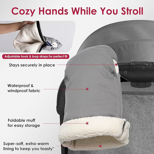 Universal, Weather-Proof, Warm Stroller Footmuff | Extendable Winter Cover | Adjustable Buckle | Stroller Bunting Bag | CosyDiary Stroller Accessories | Stroller Cover