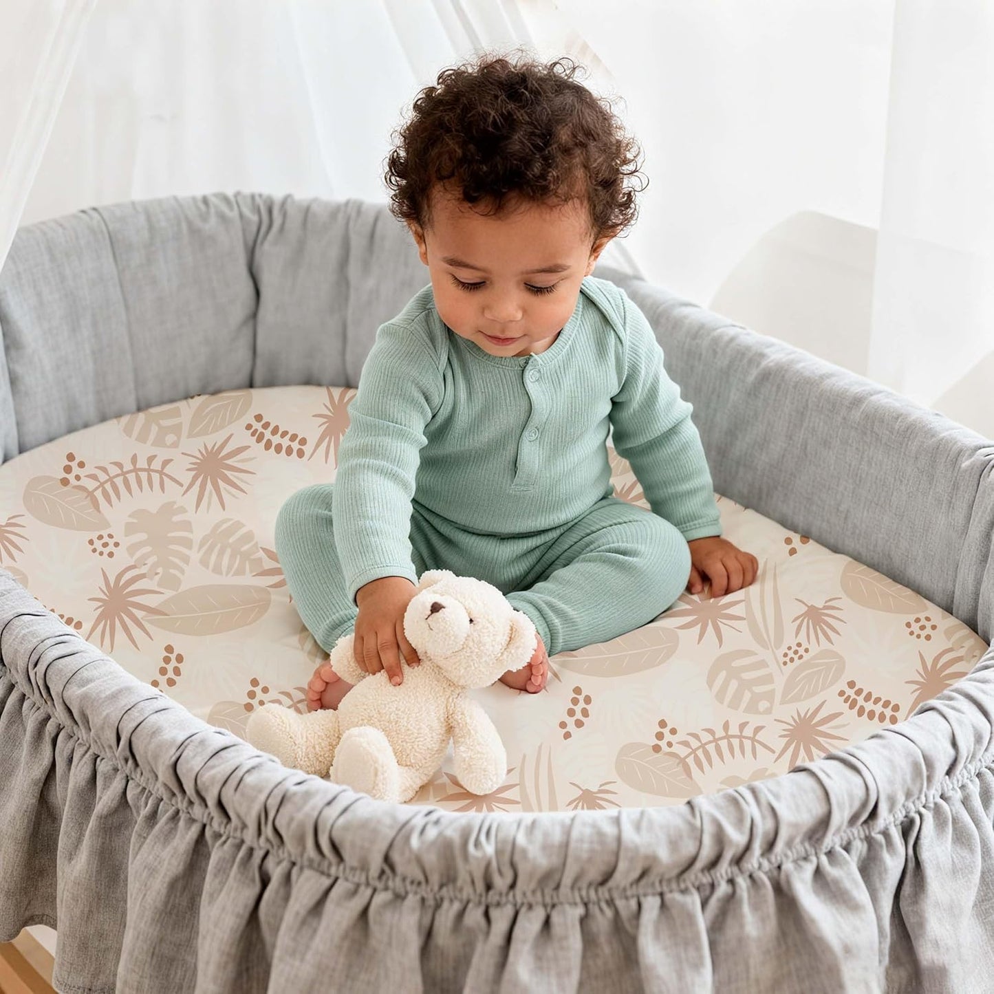 Bedside Sleeper Bassinet Fitted Sheets 20 x 33, 3 Pack Baby Delight Beside Me Dreamer,Babybond,Jimglo,koola,cowiewie,fodoss, Dream On Me Baby Square Bassinet, Pink Animal