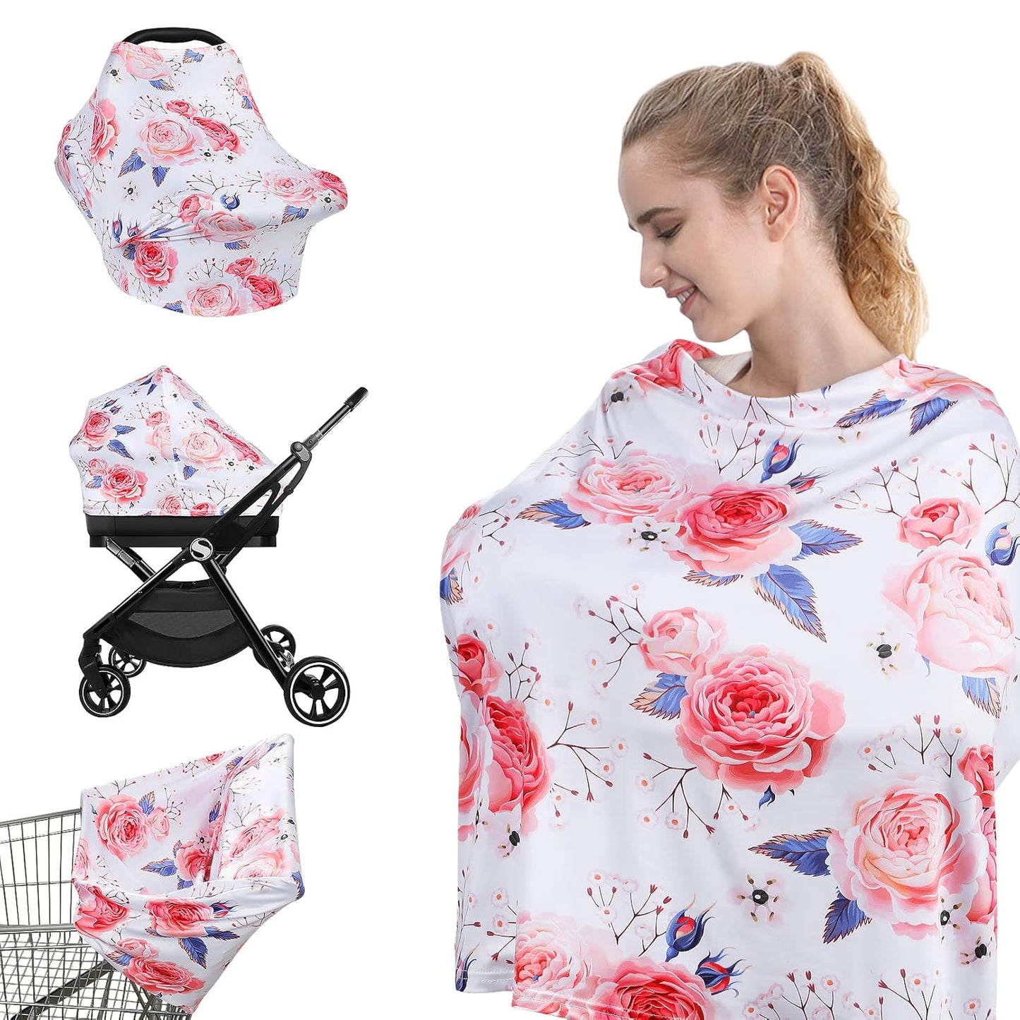 Yoofoss Nursing Cover Breastfeeding Scarf - Baby Car Seat Covers, Infant Stroller Cover, Carseat Canopy for Girls and Boys