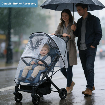 Universal Stroller Rain Cover, Clear Breathable Weather Shield, 4 Seasons (Stander Rain Cover)