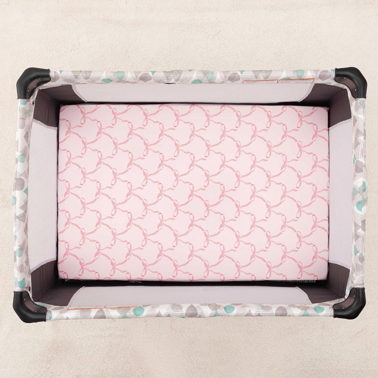 PHF 3 Pack Soft Mini Crib Sheets, Floral & Animal Pack N Play Sheets for Baby Boys Girls, No Slip Universal Fit for Pack N Play, Playard, Portable and Mini Crib Mattresses,Floral & Animal