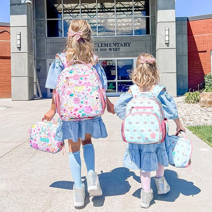 mibasies Kids Backpack for Girls: Girls Backpack 5-8 - Kindergarten Elementary School Bookbag for Girl - Fish scale Purple