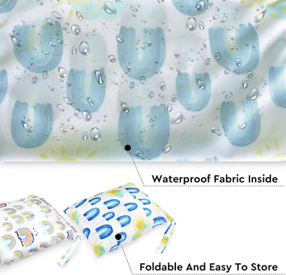 Wet Dry Bags 2-Pack with Cute Dolphin Print - Waterproof Travel Organizer for Swimming Pool Beach Gym Baby Cloth Diapers Swimwear with Dual Zippers