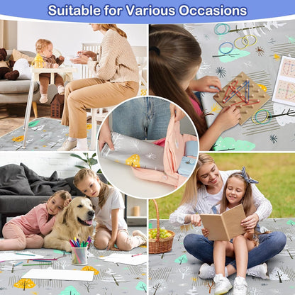 Basumee Splat Mat High Chair Mat Waterproof Baby Play Splat Mat for Under High Chair Food Catcher Highchair Mat for Floor Non Slip Bottom, Pink Rainbow, 46x42 Inches