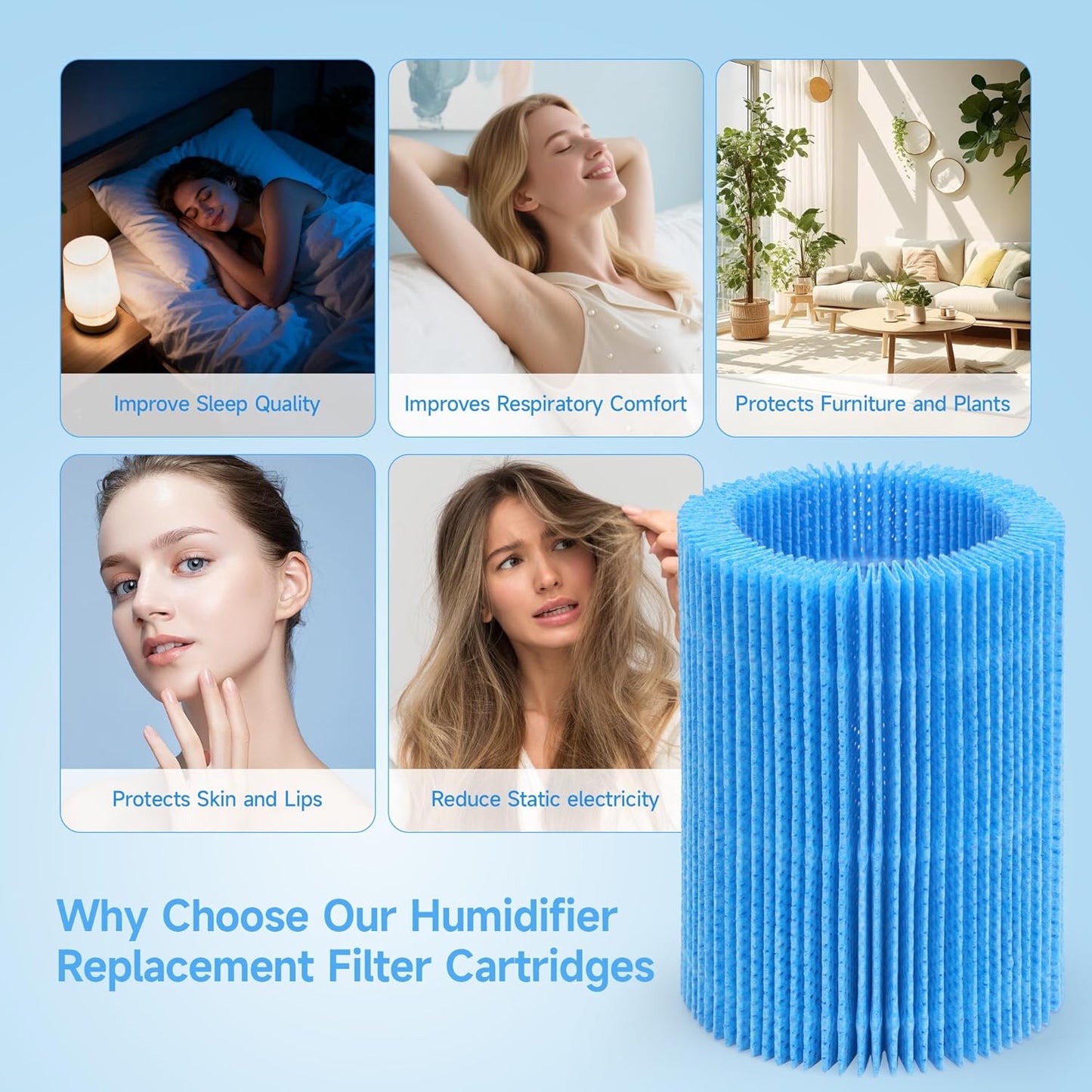 Upgraded Humidifier Wicking Replacement Filter Compatible with Canopy Bedside and Nursery Humidifiers, Replacement Wick, 4 Pack