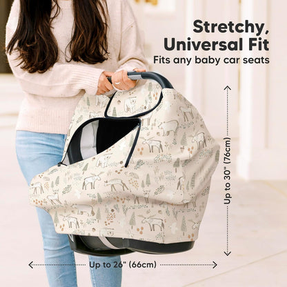 KeaBabies Winter Car Seat Cover Baby, Newborn - Universal Fit Infant Carseat Covers Baby Girl, Boy, Breathable, Lightweight Blanket, Easy to Use Stroller Canopy, Rain, Wind, Sun Shade (Laurel)