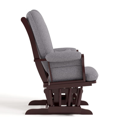Storkcraft Tuscany Glider with Ottoman (Black/Gray) — GREENGUARD Gold Certified, Bonus Lumbar Cushion Included, Solid Wood Base, Smooth Motion, Award-Winning Nursery Rocking Chair, Glider and Ottoman