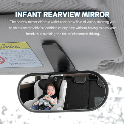 Wuyaoyao HD Baby Car Mirror Rear Facing, Stick-on 360° Adjustable Baby Rear View Mirror for Cars Windshield, Wide Angle Convex Safety Rearview Mirrors for Backseat, Car Accessories Interior (Stick-on)