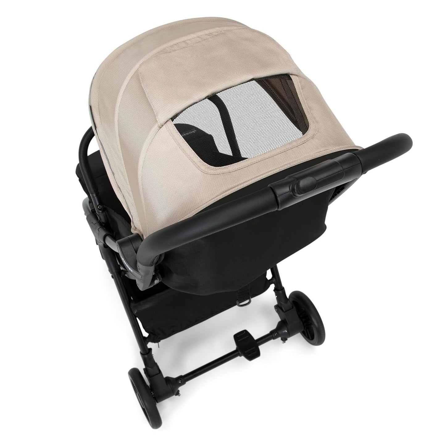 Jeep Altitude Compact Travel Stroller by Delta Children Greenguard Gold, Easy One Hand Fold, Lightweight, Extendable Canopy with Peek-a-Boo Window, Reclining Seat, 4 Wheel Suspension, Olive Green