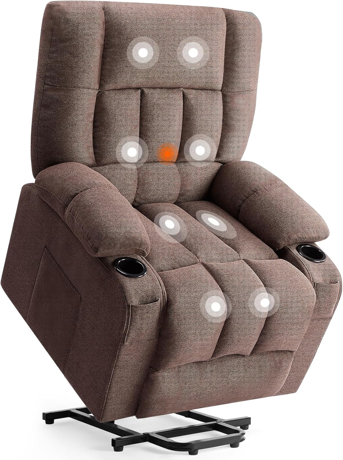 Sweetcrispy Recliner Chair, 360 Swivel Rocker Chair for Adults, Glider Rocker Recliners, Nursery Chairs for Living Room, High Back, Upholstered Deep Seat, Classical Brown