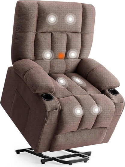 Sweetcrispy Recliner Chair, 360 Swivel Rocker Chair for Adults, Glider Rocker Recliners, Nursery Chairs for Living Room, High Back, Upholstered Deep Seat, Classical Brown